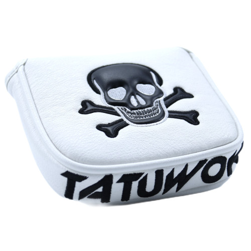 高爾夫球桿套骷髏頭款方形半圓型推桿帽套黑白色高爾夫配件