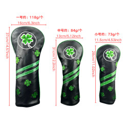 高爾夫球桿帽套135木桿套四葉草設計高爾夫配件零售