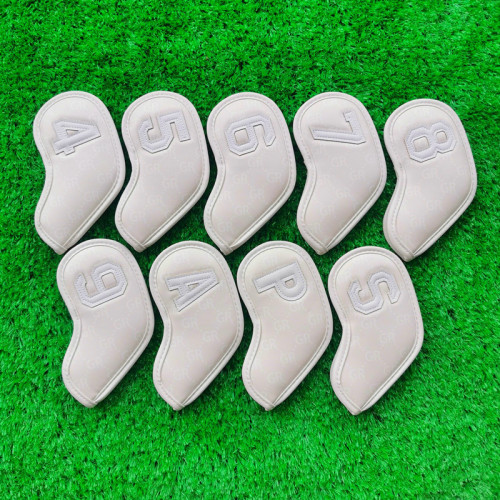 出口高級高爾夫球桿套 磁鐵閉合鐵桿套9個裝球桿頭套