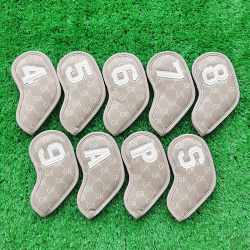 出口高級高爾夫球桿套 磁鐵閉合鐵桿套9個裝球桿頭套