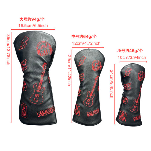 木桿套吉他黑色紅色高爾夫球桿帽套高爾夫用品配件