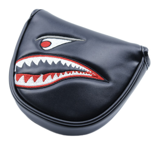 鯊魚直條半圓型黑高爾夫用品配件 高爾夫球桿推桿帽套