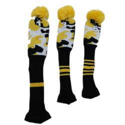 高爾夫球桿套高爾夫用品配件 高爾夫球桿黃色迷彩針織帽套