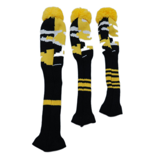 高爾夫球桿套高爾夫用品配件 高爾夫球桿黃色迷彩針織帽套