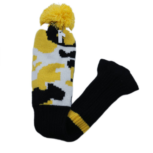 高爾夫球桿套高爾夫用品配件 高爾夫球桿黃色迷彩針織帽套