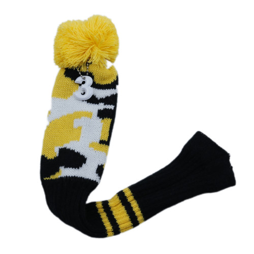 高爾夫球桿套高爾夫用品配件 高爾夫球桿黃色迷彩針織帽套