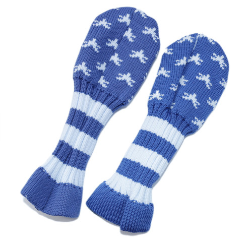 高爾夫球桿套高爾夫用品配件高爾夫球桿毛線藍色針織11個裝鐵桿