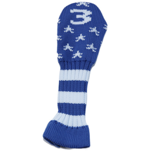 高爾夫球桿套高爾夫用品配件高爾夫球桿毛線藍色針織11個裝鐵桿