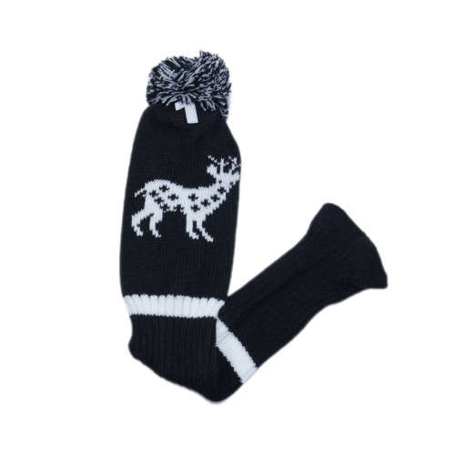 高爾夫球桿套高爾夫用品配件 高爾夫球桿黑色山羊毛線針織木桿套