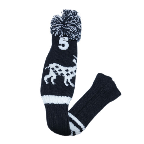 高爾夫球桿套高爾夫用品配件 高爾夫球桿黑色山羊毛線針織木桿套