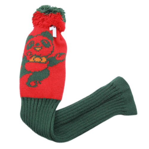 高爾夫球桿紅色熊貓毛線針織毛線木桿 套135用高爾夫用品配件