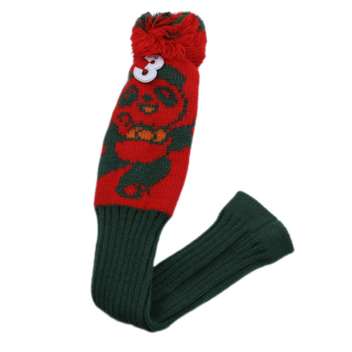 高爾夫球桿紅色熊貓毛線針織毛線木桿 套135用高爾夫用品配件