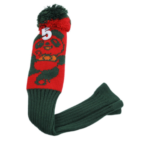 高爾夫球桿紅色熊貓毛線針織毛線木桿 套135用高爾夫用品配件