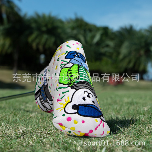 高爾夫球用品推桿套球桿套球道木卡通動物刺綉球桿保護套球頭套