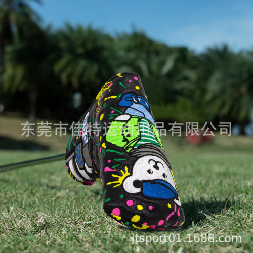 高爾夫球用品推桿套球桿套球道木卡通動物刺綉球桿保護套球頭套