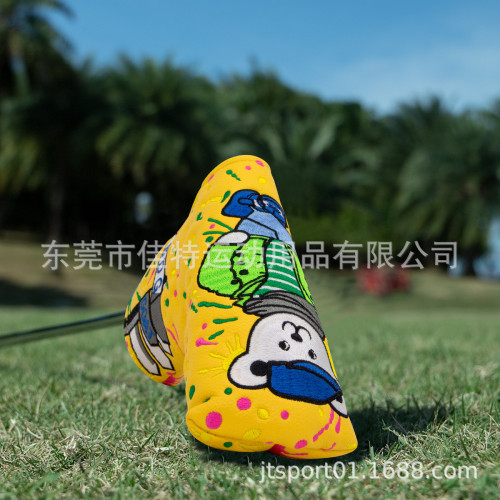 高爾夫球用品推桿套球桿套球道木卡通動物刺綉球桿保護套球頭套