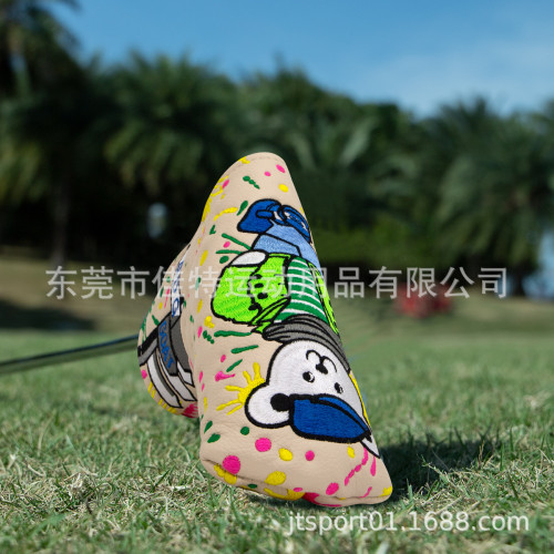 高爾夫球用品推桿套球桿套球道木卡通動物刺綉球桿保護套球頭套
