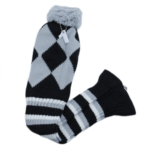 高爾夫球桿套高爾夫用品配件高爾夫球桿灰色針織毛線帽套菱形