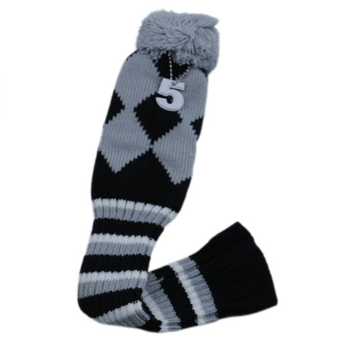 高爾夫球桿套高爾夫用品配件高爾夫球桿灰色針織毛線帽套菱形