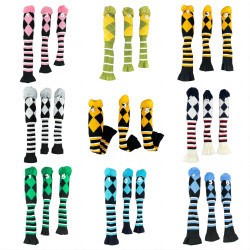 高爾夫菱形毛線套球桿套針織伸縮襪套款高爾夫用品配件