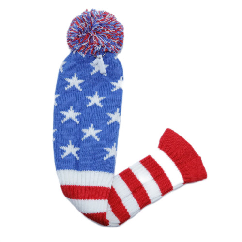 高爾夫球桿套高爾夫用品配件 高爾夫球桿藍色五角星針織木桿套