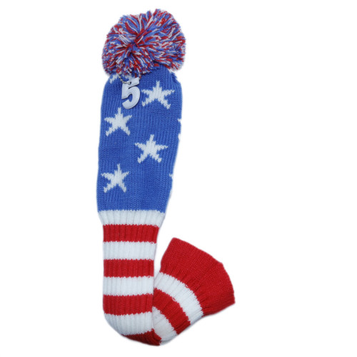 高爾夫球桿套高爾夫用品配件 高爾夫球桿藍色五角星針織木桿套