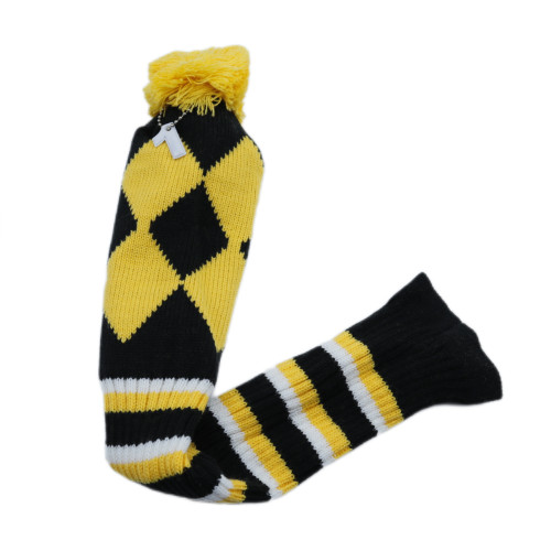 高爾夫球桿套高爾夫用品配件 高爾夫球桿黃色毛線菱形針織套 高爾夫球桿套高爾夫用品配件 高爾夫球桿黃色毛線菱形針織套