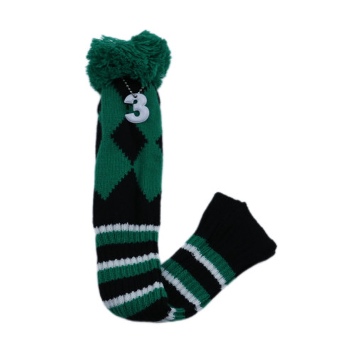 高爾夫球桿套高爾夫用品配件 高爾夫球桿綠色菱形毛線針織套