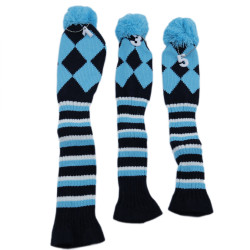 高爾夫球桿套高爾夫用品配件 高爾夫球桿深藍色毛線針織木桿套