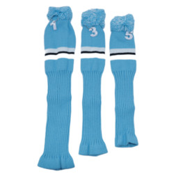 高爾夫毛線針織木桿套淺藍色135木球桿套高爾夫用品配件
