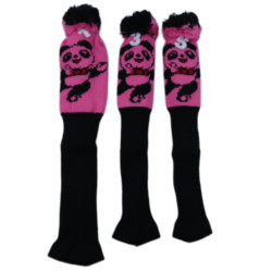 高爾夫球桿套高爾夫用品配件 高爾夫球桿粉色熊貓毛線套