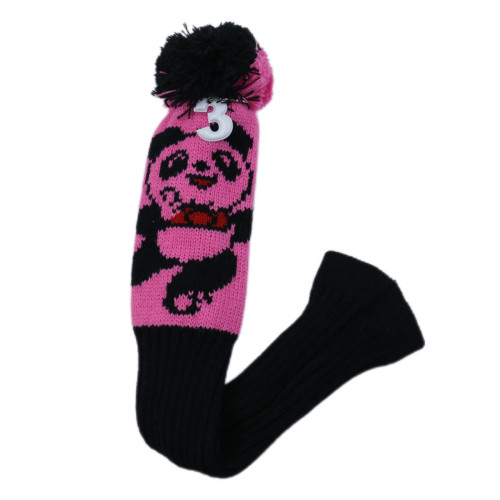 高爾夫球桿套高爾夫用品配件 高爾夫球桿粉色熊貓毛線套