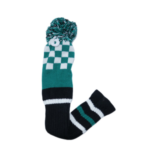 高爾夫球桿套綠色綠白格子毛線木桿套高爾夫用品