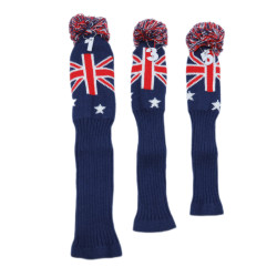 高爾夫球桿毛線針織木桿套米字旗135木桿用球桿套高爾夫用品配件