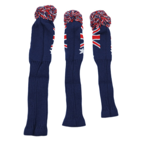 高爾夫球桿毛線針織木桿套米字旗135木桿用球桿套高爾夫用品配件