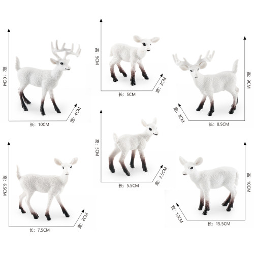 仿真白尾鹿聖誕樹模型森林雪地白尾鹿松樹聖誕節桌面擺件 仿真白尾鹿聖誕樹模型森林雪地白尾鹿松樹聖誕節桌面擺件