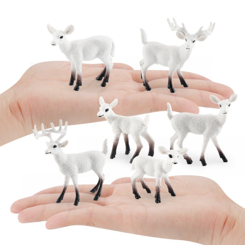 仿真白尾鹿聖誕樹模型森林雪地白尾鹿松樹聖誕節桌面擺件 仿真白尾鹿聖誕樹模型森林雪地白尾鹿松樹聖誕節桌面擺件