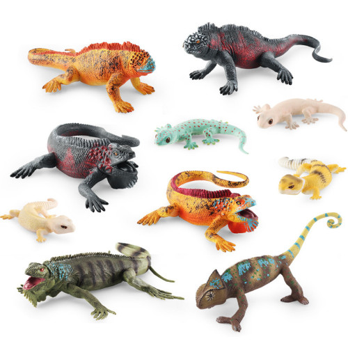 仿真蜥蜴變色龍兩棲動物模型豹紋守宮鬣蜥四腳蛇擺件玩具 仿真蜥蜴變色龍兩棲動物模型豹紋守宮鬣蜥四腳蛇擺件玩具