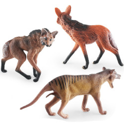 仿真新品草原動物狼模型兒童科教鬃狼巴西狼袋狼桌面擺件