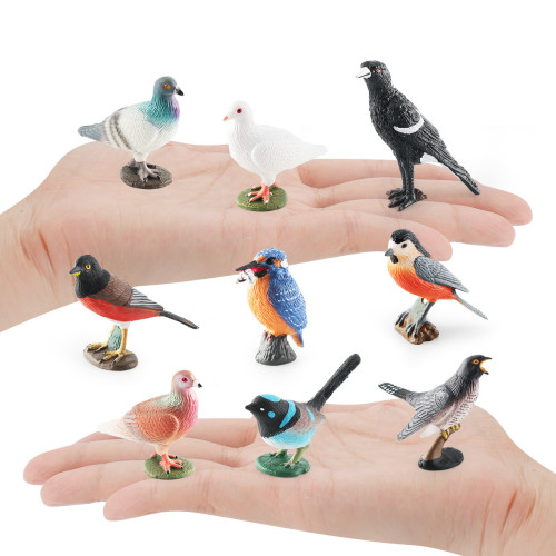 新品仿真鳥類動物模型鴿子喜鵲杜鵑山雀桌面靜態擺件玩具