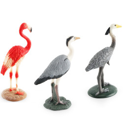 新品益智仿真火烈鳥蒼鷺鶴桌面飛禽鳥類模型靜態擺件玩具
