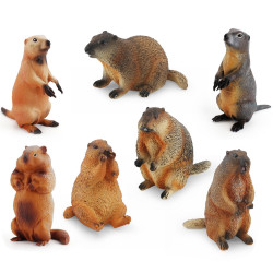 家 土撥鼠模型老鼠松鼠實心仿真森林動物靜態桌面擺件玩具