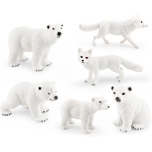 家 仿真靜態擺件模型白狐北極熊白鯨海豹白鴞極地動物套裝 家 仿真靜態擺件模型白狐北極熊白鯨海豹白鴞極地動物套裝