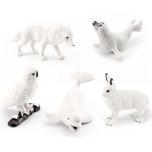 家 仿真靜態擺件模型白狐北極熊白鯨海豹白鴞極地動物套裝 家 仿真靜態擺件模型白狐北極熊白鯨海豹白鴞極地動物套裝