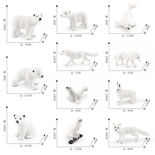 家 仿真靜態擺件模型白狐北極熊白鯨海豹白鴞極地動物套裝 家 仿真靜態擺件模型白狐北極熊白鯨海豹白鴞極地動物套裝