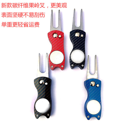 新款碳纖維果嶺叉劃線器畫筆毛巾golf高爾夫球清潔刷新款刷套裝