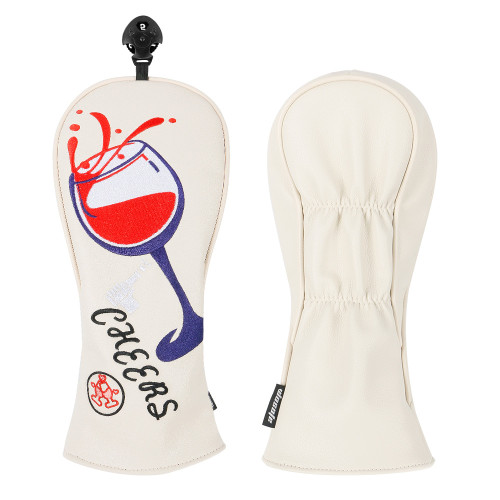 pu球桿帽套酒杯刺綉保護套木桿套  golf head cover 高爾夫球桿套
