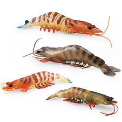 家兒童認知仿真海洋生物模型斑節對蝦水生虎蝦海底靜態擺件