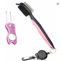 高爾夫球清潔配件套裝 果嶺叉草皮修復工具golf高爾夫球桿清潔刷