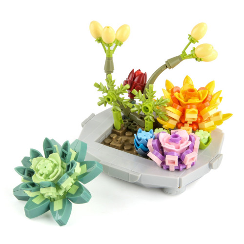 供貨 兒童積木玩具277pcs積木盆栽diy拼裝小顆粒積木花卉套裝 供貨 兒童積木玩具277pcs積木盆栽diy拼裝小顆粒積木花卉套裝